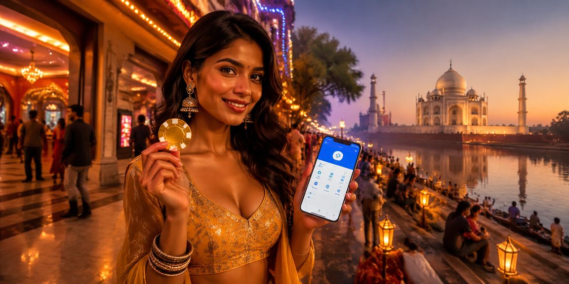 Indian player using mobile phone for UPI lottery ticket purchase securely